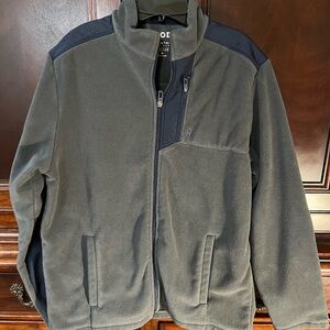 Men's Gray and Navy Fleece Izod Jacket